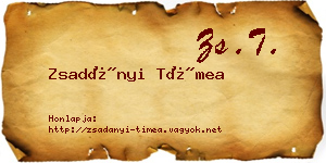 Zsadányi Tímea névjegykártya