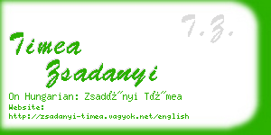 timea zsadanyi business card